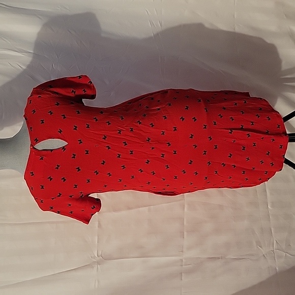 Disney Minnie Mouse Shift Dress with Pockets Red with Blackbows, Size:  XS/M - Picture 5 of 11